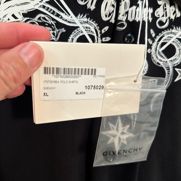 Givenchy Black Graphic Men's Polo Shirt - Picture 5 of 5